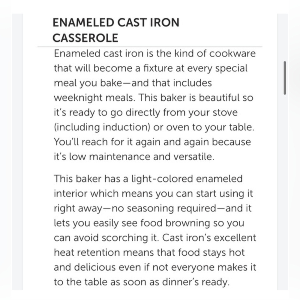 2 Qt Pampered Chef Enameled Cast Iron Baker - Picture 3 of 6